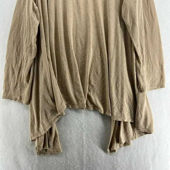 Woman Within Cardigan Women's Sz 2X Brown Open Front Draped Knitted Stretch - Picture 9 of 13